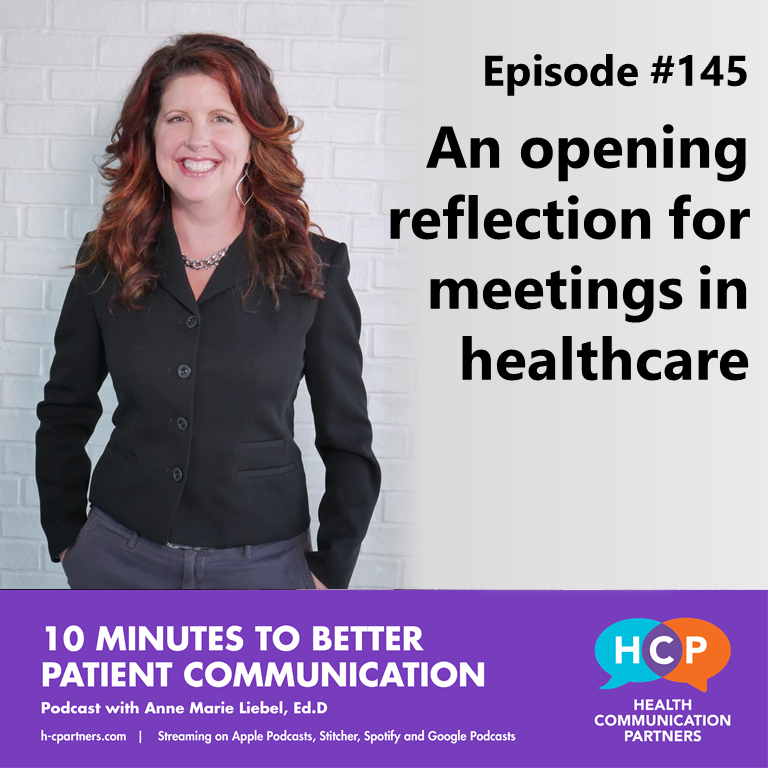An opening reflection for meetings in healthcare – 10 Minutes to Better ...