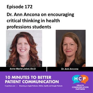 Dr. Ann Ancona on encouraging critical thinking in health professions students
